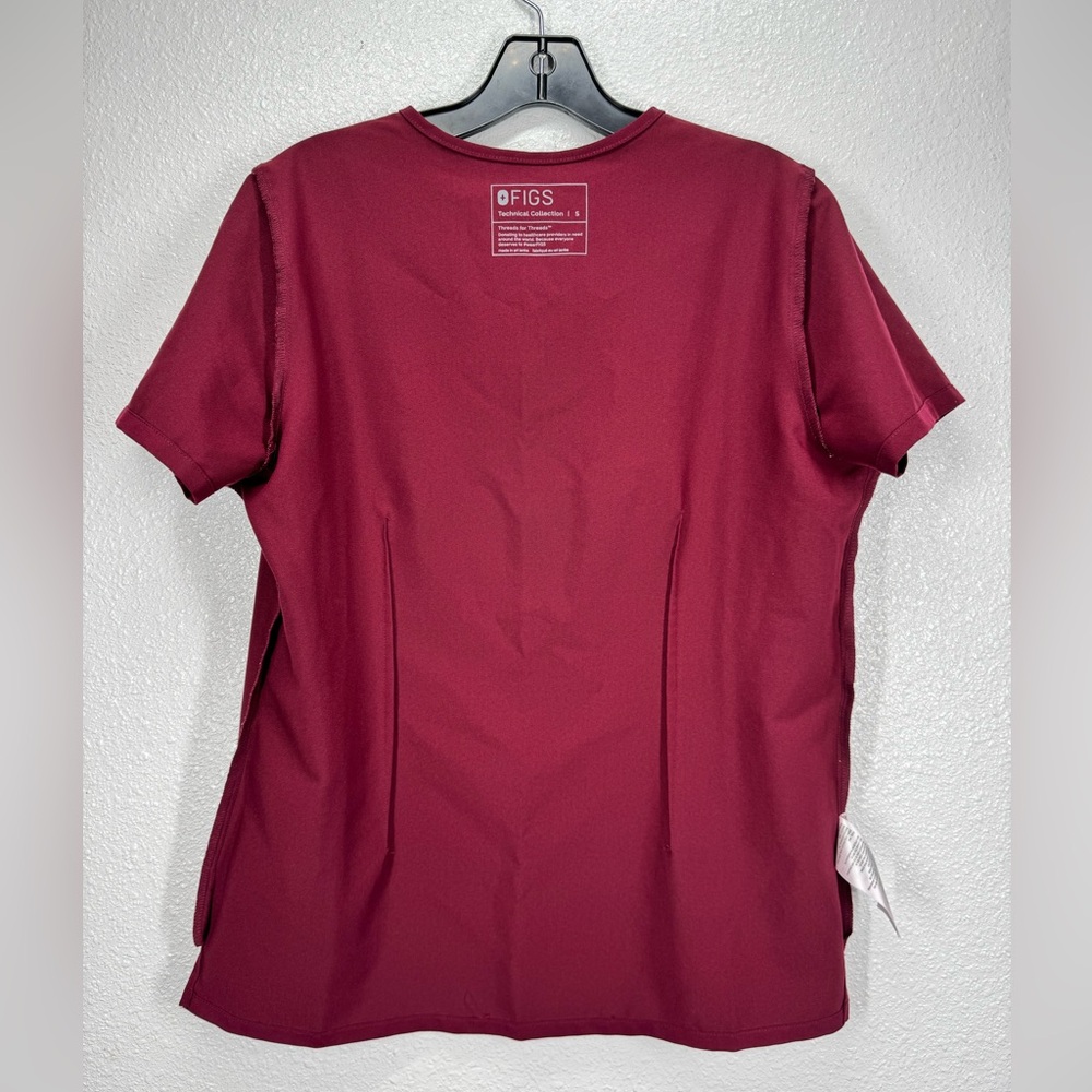 FIGS Catarina Technical Collection Scrub Top Short Sleeve Small Maroon FW1000 - Picture 5 of 7